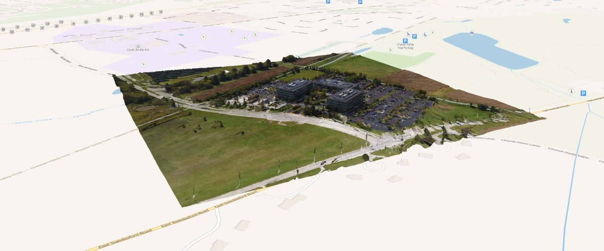 Use a custom style layer with three.js to add 3D tiles to the map.