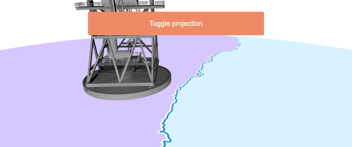Use a custom style layer with three.js to add a 3D model to a globe.
