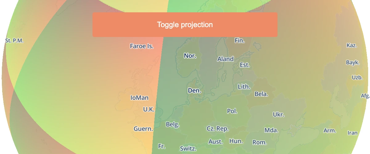 Use custom layer to display arbitrary tiles drawn with a custom WebGL shader on a globe.