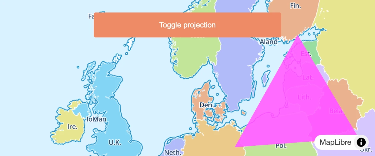 Use a custom layer to draw simple WebGL content on a globe.