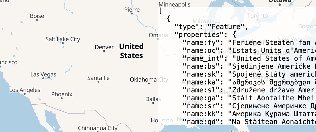 Use queryRenderedFeatures to show properties of hovered-over map elements.